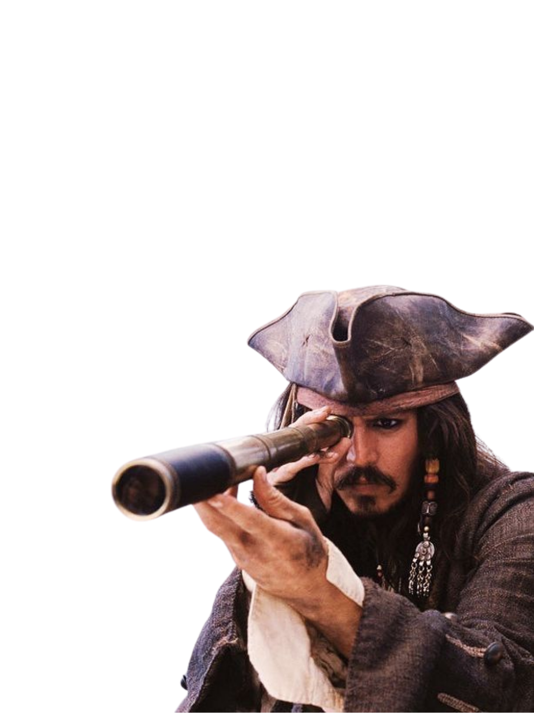 Pirata observando con catalejo
